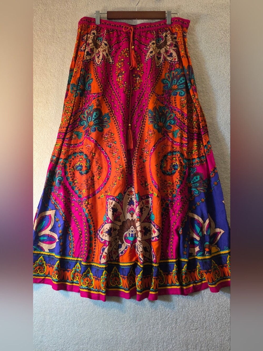 Soft Surroundings Marguerite Maxi Skirt Bora Bora Scarf Floral Boho Womens TXL